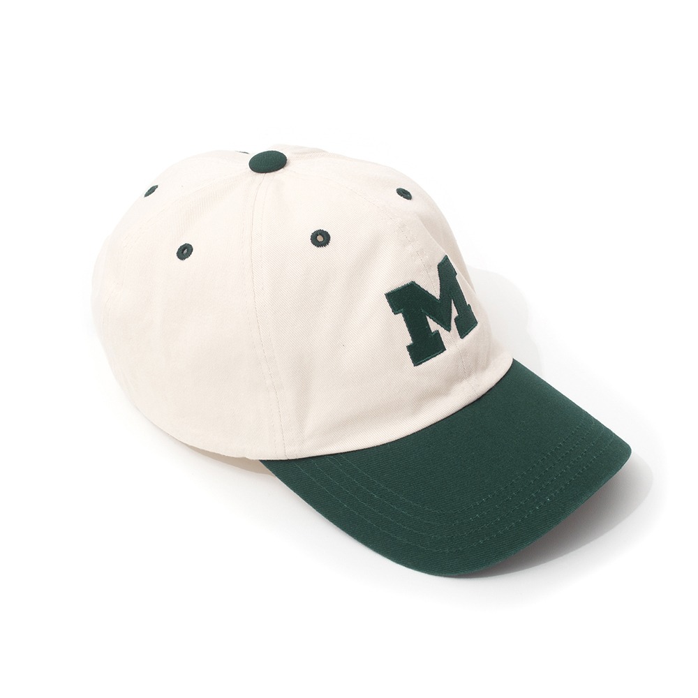 M Logo Ball Cap (Ivory/Green)