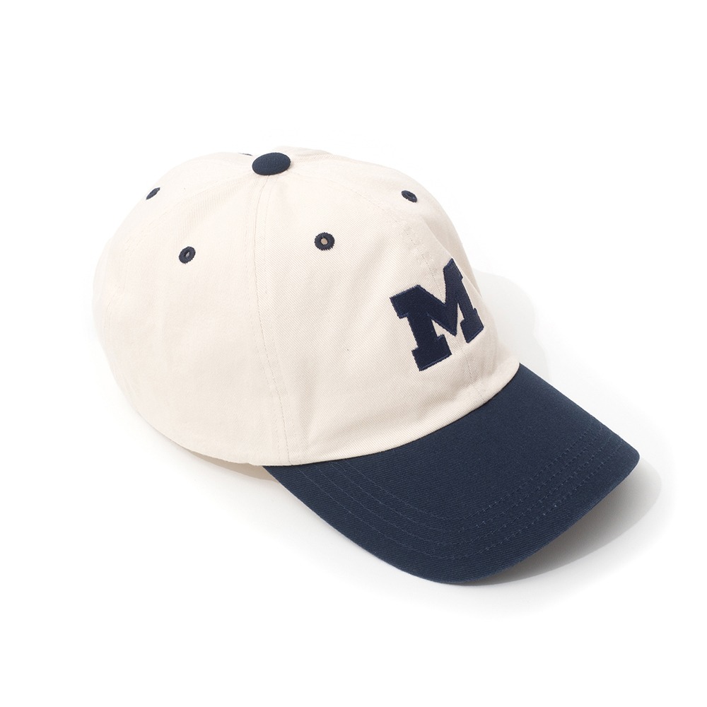 M Logo Ball Cap (Ivory/Navy)